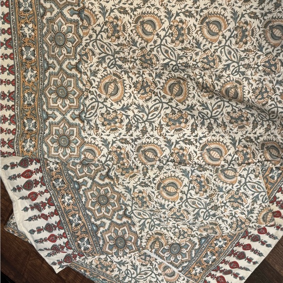 Pottery Barn Selena Block Print Kalamkari F/Q Duvet & 3 Shams Full Queen - Picture 8 of 8